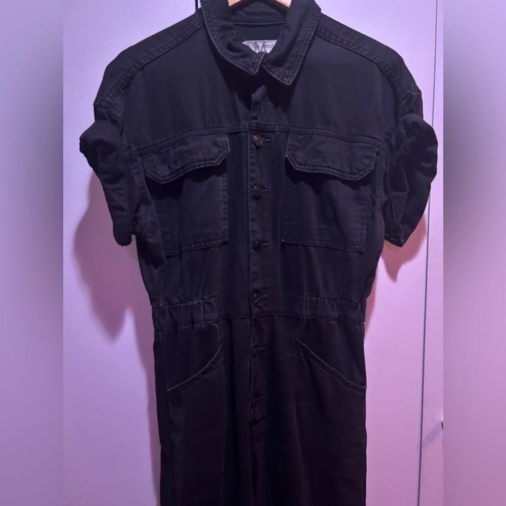 Free People Black Denim Jumpsuit 🖤